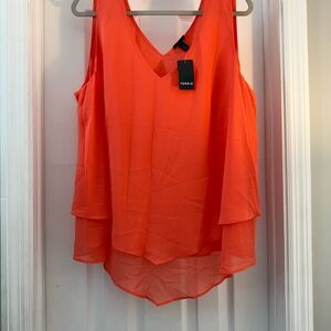 Torrid Vibrant Coral Layered Blouse